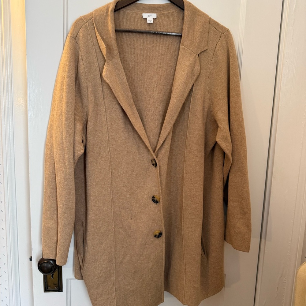 J. Jill Tan Knit Sweater - Soft Cotton Blend Size 2X